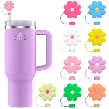 Imagem de Mont-Clair 9 topos de palha de silicone para copos Stanley + tampa de palha para copo Stanley + compatível com copo Yeti + para copos de 30 e 1,134 g e garrafas de água