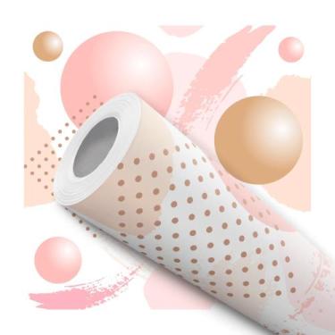 Imagem de Papel de Parede Vinílico Autoadesivo Lavável Colorido Rosa Azul Amarel