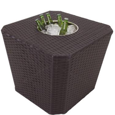 Imagem de Mesa Grécia Em Alumínio Com Balde p- Bebidas Trama Original Tabaco