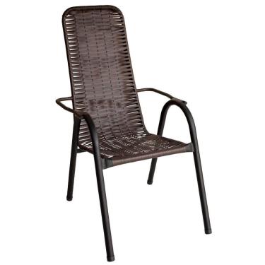 Imagem de Cadeira Para área Externa Sicília Em Aço Carbono Tabaco
