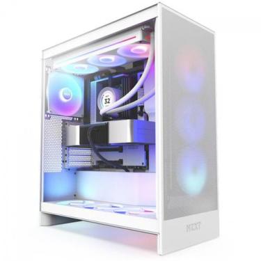 Imagem de Gabinete Gamer NZXT H7 Flow RGB, Mid Tower, Vidro Temperado, Branco, C