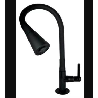 Imagem de Torneira Gourmet Flexível Cozinha Preto Parede/METAL Inox Cozinha Chuv