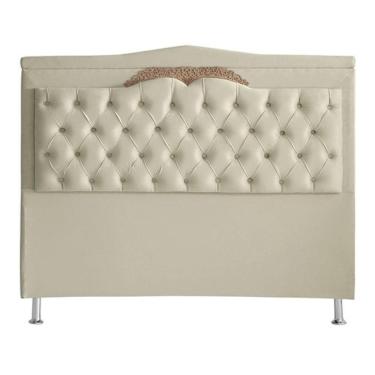 Imagem de Cabeceira De Cama Barcelona King 195 Cm Capitonê Retro Botão Encapados Suede Porcelana Do Lar Móveis