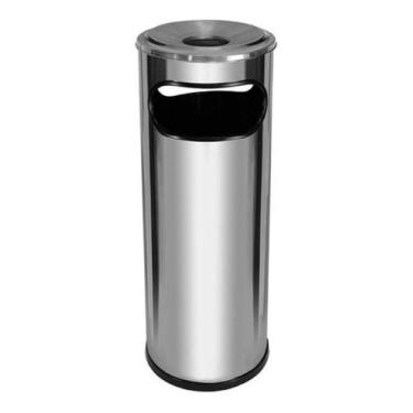 Imagem de Lixeira Cinzeiro Em Aço Inox Aro Em Aluminio 30 Litros - JSN