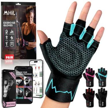 Imagem de Luvas de treino MHil para mulheres com proteção e aderência para as mã