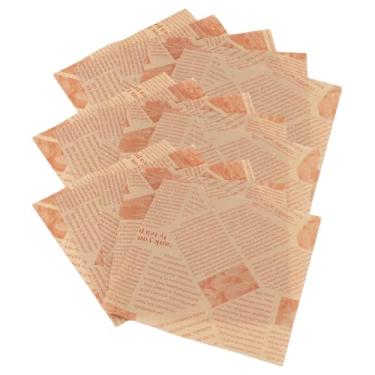Imagem de Prova de Graxa, Prova de Alta Temperatura, Design Versátil 500 Folhas de Cesta de Alimentos Não Bastes Com Material Seguro, Limpeza Conveniente para (Impressão de jornal em