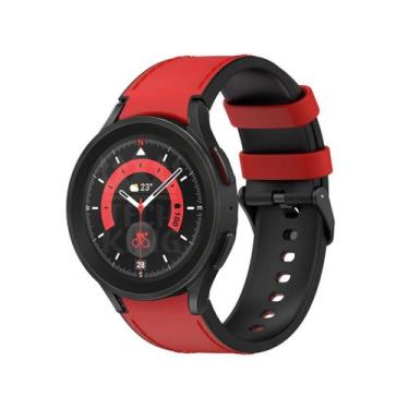 Imagem de pulseira de PU (poliuretano) com silicone para galaxy watch 5 pro 45mm