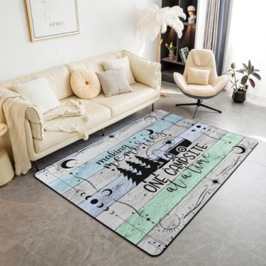 Imagem de Erosebridal Tapete para acampamento, tapete decorativo com tema de acampamento feliz, acessórios para trailers, tapete decorativo para ambientes internos e externos, tapete de casa de fazenda de
