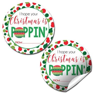 Imagem de Pop It Fidget Etiquetas adesivas de Natal, 40 adesivos de círculo de festa de 5 cm, ótimos para lembrancinhas de festa, selos de envelope e sacolas de brindes por Amanda Creation