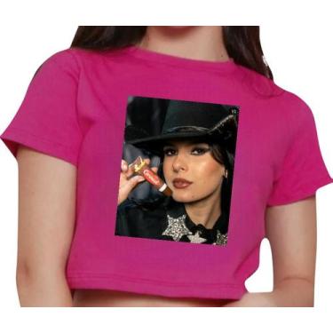 Imagem de Cropped Infantil Blusa Manga Curta Estampa Ana Castela Cantora Carmed 