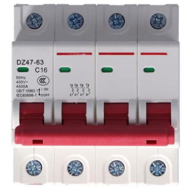Imagem de 4p Mini Disjuntor, Interruptor de Ar MCB Sobrecarga Proteção Curta 400V para Casa, Disjuntor Dz47-63 Com Shell de PC (16a)