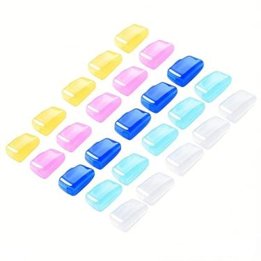 Imagem de Doromy Pacotes Com 50 Recipientes Portáteis Para Escovas De Dentes, Capas Cabeça Coloridas Viagem, Estojo Plástico Protetor Uso Doméstico, Diário Ao Ar Livre, Acampamento, Esportes, Corrida, Caminha