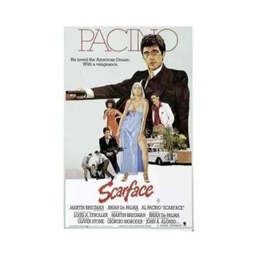 Imagem de Tony Montana Scarface Movie Poster Pintura Em Tela Arte De Parede Para