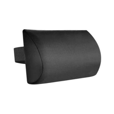 Imagem de Fenteer Travesseiro de cabeça de lounge com alça com alça de enchimento de esponja reclinável encosto de pillow colapso para cadeiras de praia para cadeiras, Preto