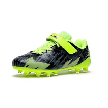 Imagem de KELME Tênis masculino de futebol de interior, suporte de arco, desempenho futsal preto/dourado, Preto, verde, 18