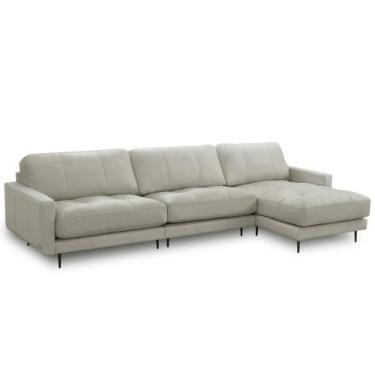 Imagem de Sofá 4 Lugares com Chaise Direito Sala Living 316cm Logus L06 Couro Pé