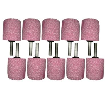 Imagem de Kit 10 Ponta Montada Pedra Pirulito Rosa C-238 38 X 38mm Retifica Haste 1/4