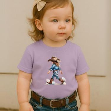 Imagem de Camiseta Infantil Blusa Feminina Estampa Menina Country 030 Modinha Ki