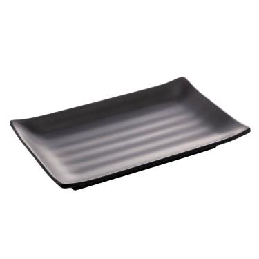 Imagem de Travessa Retangular de Melamina Tóquio Preta 17,5cm - Lyor