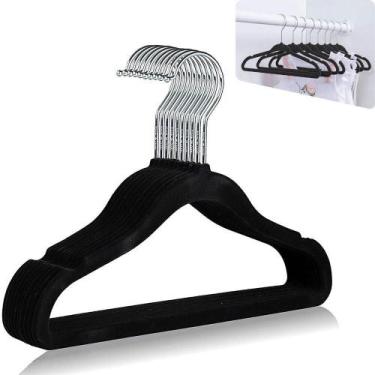 Imagem de Kit Cabides Infantil Slim De Veludo - Organização Compacta preto - GLO