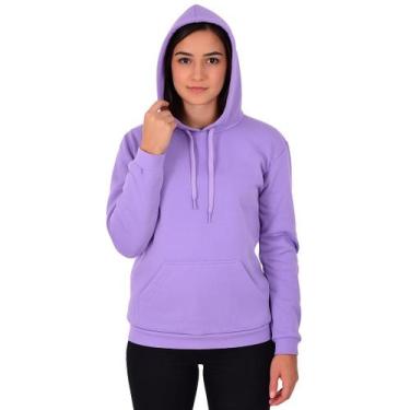 Imagem de Moletom Feminino Confortável Canguru Com Capuz Blusa de Frio - A. L. C