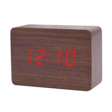Imagem de Despertador De Mesa Digital De Madeira C/ Visor De Led