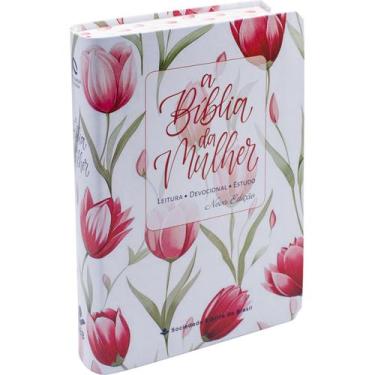Imagem de A Bíblia da Mulher - Média - NAA - Capa Tulipa - colorida branca - SBB