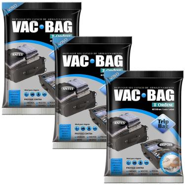 Imagem de 3 Saco Vácuo Vac Bag Ordene Trip Bag 40X60 Organizador Mala