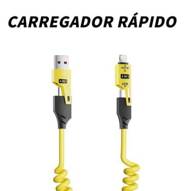 Imagem de Carregador Para iP Tipo C Cabo 4 Em 1 Carregamento Rápido Escalável Tr