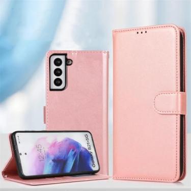 Imagem de HJZSZX Para Samsung Note 10 Lite Capa de couro magnética tipo carteira com suporte para cartão (para Samsung Note 10 Lite/ouro rosa)