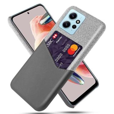Imagem de Capa para Xiaomi Redmi Note 12 4G,Tela e tampa de couro PU,Antideslizante,360°cobertura completa à prova de choque com 1 slot de cartão atrás,Prevenção de queda-Gray