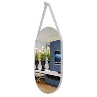Imagem de Espelho Oval Moderno Lavabo + Suporte - Landi, Gelo