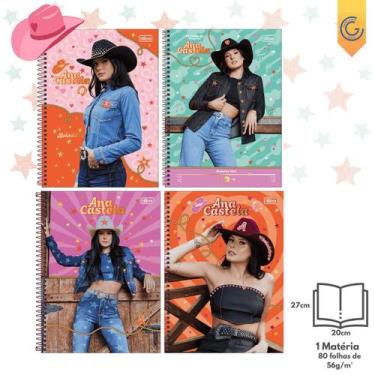 Imagem de Caderno Espiral Capa Dura Universitário 1 Matéria Ana Castela 80 Folha