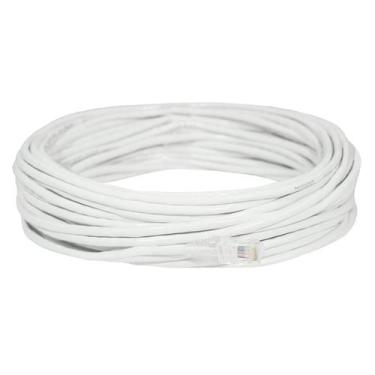 Imagem de Cabo de Rede 30 Metros 30m Branco CAT5e UTP Crimpado Testado LAN CFTV 