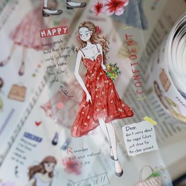 Imagem de RICHTAPES YiEr Vol13 Girls of Summer, adesivos de fita PET transparente floral, design original, para materiais de scrapbook, adesivos de fita de scrapbook, suprimentos de diário de lixo