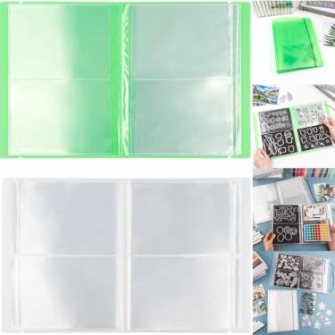 Imagem de Pacote com 2 adesivos grandes para armazenamento de fotos, álbum de carimbos e matrizes de corte, pasta organizadora de livros para armazenamento de cartões, faça você mesmo, scrapbook, suprimentos