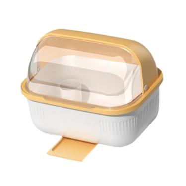 Imagem de SiaBiced Escorredor de Pratos de Cozinha com Capa Protetora, Amarelo