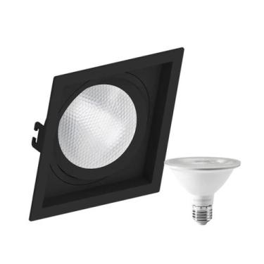 Imagem de Spot Embutir Quadrado Recuo PAR30 + 1 Lâmpada LED 10W 6500K E27 - SAVE