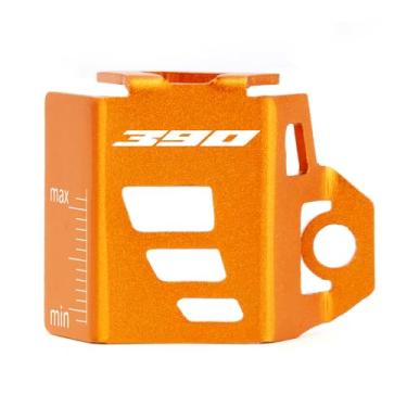 Imagem de Mokiton Tampa de proteção de bomba de reservatório de fluido de freio traseiro de motocicleta compatível com 390Duke 2024 2025 | Protetores de tanque de gás Acessórios Duke390 (laranja)