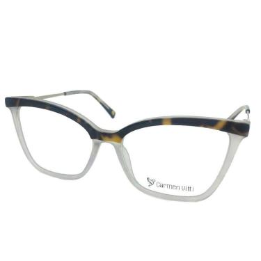 Imagem de Armação Óculos Grau Carmen Vitti Cv0152 C2 Demi Transparente