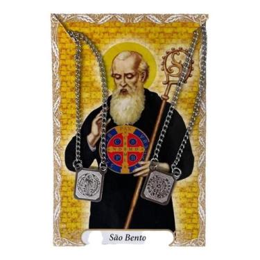 Imagem de Escapulário São Bento Aço Inóx Redondo 1,2 X 32 Cm - Meta Atacado