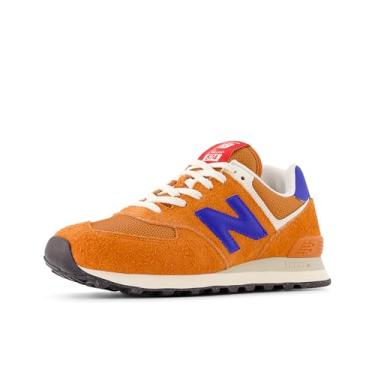 Imagem de New Balance Tênis unissex adulto 574 V2, Sienna/pedra preciosa azul, 9.5 Wide Women/8 Men