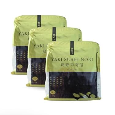 Imagem de Kit Com 3 Algas Marinha Nori para Sushi e temakis 10fls Yaki Sushi Nori 28g