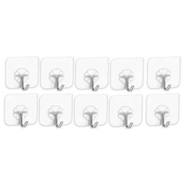 Imagem de Kit 10 Ganchos Adesivo Parede Super Aderencia (STO591)