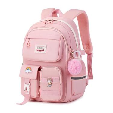 Imagem de Mochila MUSEVOS Kawaii Girls for School rosa 43x18x30cm
