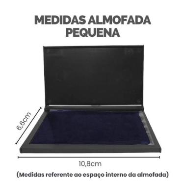 Imagem de Almofada Carimbeira Escritório N3 Azul + 1 Tinta Refil 40ml - Kit Almo