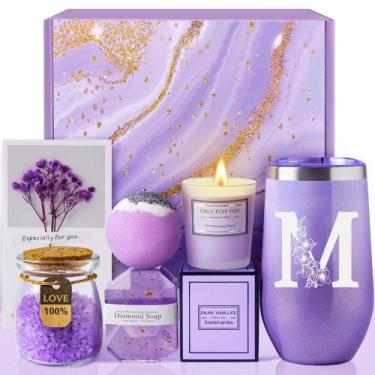 Imagem de Conjunto de cestas de presentes de spa MADDIFY Initial Lavender com co