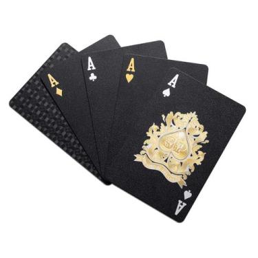 Imagem de Cartões de baralho EAY Diamond Waterproof Black Poker Deck