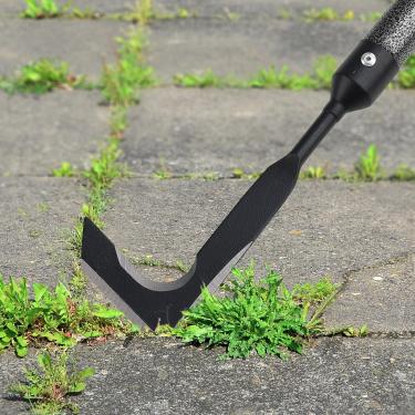 Imagem de EUIJOIP Ferramenta extrator de ervas daninhas | Alça de metal ajustável (36,8 cm - 110,5 cm) (atualizada à prova de ferrugem) | Gancho de jardim multifuncional para lacunas de pavimento, musgo