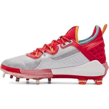 Imagem de Under Armour Chuteira de beisebol masculina UA Harper 8 Low ST – alto retorno de energia e tração definitiva, Branco/Vermelho - 105, 37
